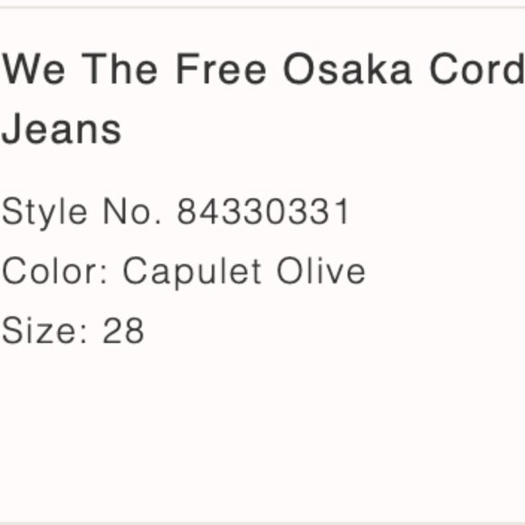 Free People Cord Jeans - Size 28 - Picture 5 of 5